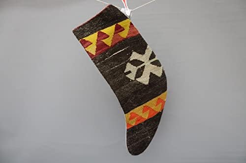 Sarakaya Pillow Anatolian Kilim Stocking, ciorapi de Crăciun, ciorapi de cadouri, ciorapi etnice, Crăciun, ciorapi de Crăciun,