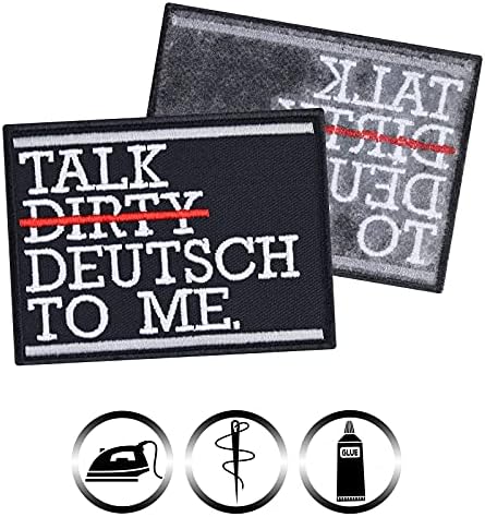 Talk Dirty Deutsch pentru mine - Fier brodat pe patch -uri pentru germani, balansoare, bicicliști, hipsteri | Sutiingi amuzante