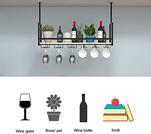 Raft de tavan ALIAOFORZ raft de vin de tavan, rafturi plutitoare moderne de 1 nivel, raft de depozitare a bucătăriei suspendate