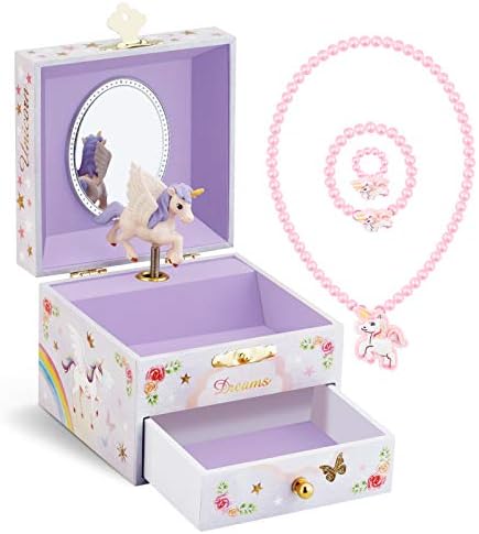 RR Round Rich Design pentru copii cutii de bijuterii muzicale pentru fete mari și mici