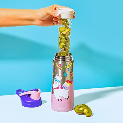 rabitat Nutri Lock sticlă izolată din oțel inoxidabil-cutie de chat, Sipper violet / roz pentru copii. Sticlă de apă termos