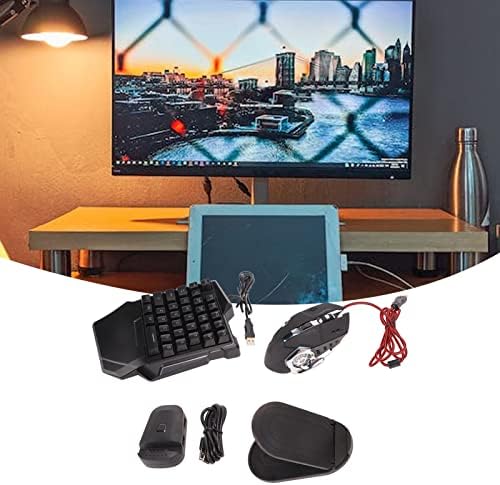 O singură mână RGB Gaming tastatură și Backlit Mouse Combo, USB cu fir 35 taste tastatură 6 taste Gaming Mouse Converter Set