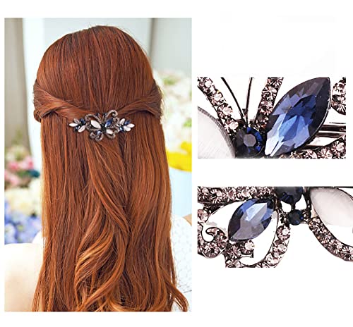 Clipuri de păr Leorte Crystal Rhinestone - Accesorii de păr din cristal vintage femei decorative Clipuri de păr pentru iubită,
