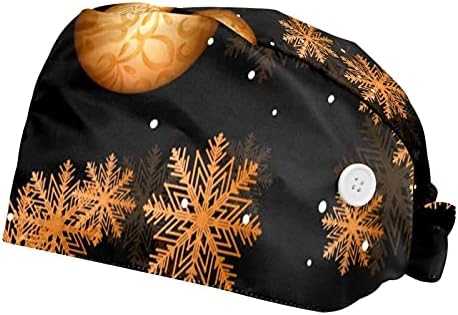 Arborele de Crăciun desenat manual Niaocpwy, alb -negru, cu butoane și bandă de transpirație reglabilă pălărie de cravată pentru