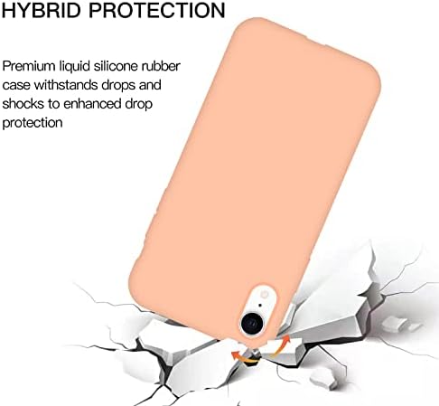 Carcasă ZVASTT iPhone XR, carcasă telefonică iPhone XR silicon cu gel de silicon cauciuc subțire slim carcasă moale anti-zgârietură durabilă microfibră căptușeală completă de protecție de protecție a șocului complet iPhone XR 6.1 , Grapefruit