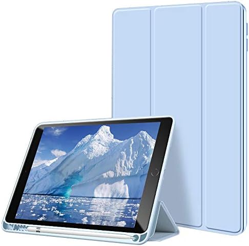 Carcasă AOUB pentru iPad 2/3/4, Ultra Slim Lightweight Trifold Stand Smart Smart Auto Sleep/Wake Cover, carcasă moale din silicon TPU pentru iPad 2nd/3/4 generație, albastru deschis