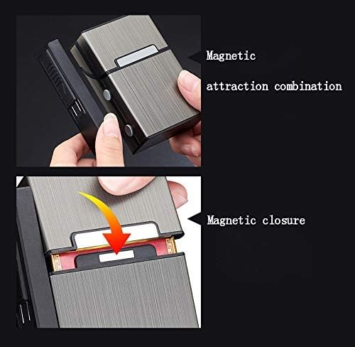 Carcasă de țigară cu brichetă USB 2 în 1 bun pentru 20 pcs, țigări regulate de dimensiuni regulate, separat, separat portabil