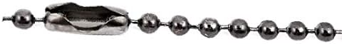 X-DREE Nichel placat cu oțel șirag de mărgele mingea lanț Breloc 20 Inch 2.4 mm Dimensiune 8pcs (Cadena de bolas de bolas de