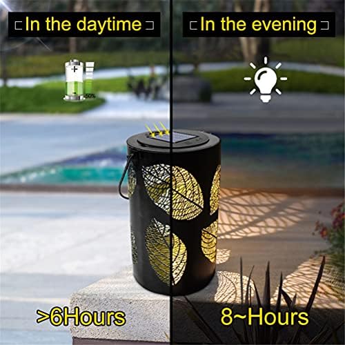 Ydxny Solar Hanging Lanterne în aer liber, cu frunze impermeabile, lumini solare solare decorative metalice solare lampa tabletă