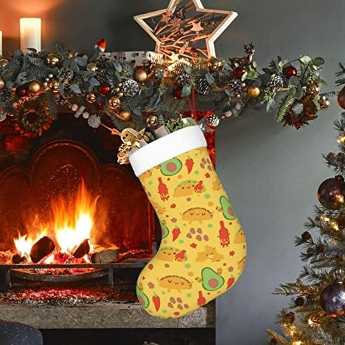 Ciorapi de Crăciun AGENSTER CHA CHA Mexican Taco Avocado Ciorapi cu șemineu cu două fețe