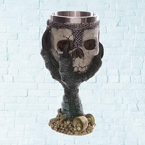 VALICLUD Halloween pocal Creativ craniu pahar de vin rășină pahar din oțel inoxidabil pentru petrecerea barului de acasă