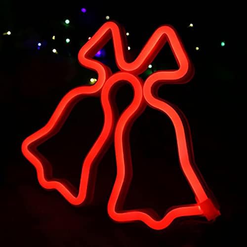 Myaou LED BELL Formă Light Christmas Bell Neon Light Decor de perete USB LAMPA LAMPĂ DE BATERIE DE BATERIE Decorare pentru