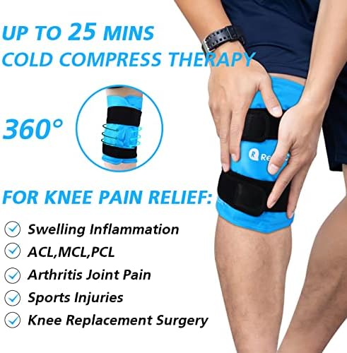 RelaxCoo XXL Pack Ice Ice Pack În jurul întregului genunchi după operație, pachet de gheață cu gel reutilizabil pentru leziuni