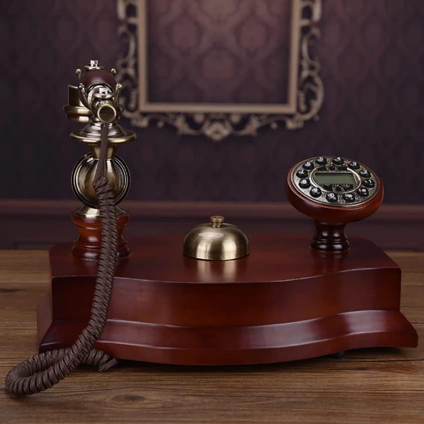 Zjhyxyh Telefon antic Telefon fix Telefon solid cu ID -ul apelantului, cadran de buton, retrograd Handsfree, Ton de apel mecanic