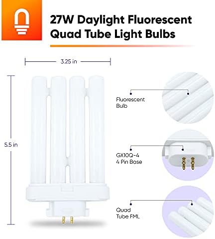 FML lampă 27 Watt înlocuire 6500K Lumina zilei fluorescente Quad tub bec pentru corpuri de iluminat de specialitate compatibile