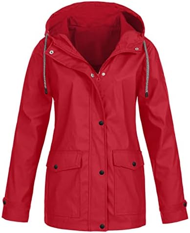 Paltoane de iarnă nokmopo pentru femei jachetă de ploaie solidă în aer liber, plus cătuș cu ploaie cu glugă rezistentă la vânt